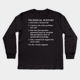 Funny Tech Support Definition Computer Geek Gag Kids Long Sleeve T-Shirt